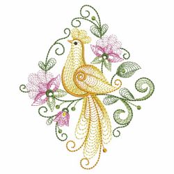 Rippled Floral Birds 03(Lg) machine embroidery designs