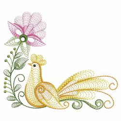 Rippled Floral Birds 04(Lg) machine embroidery designs