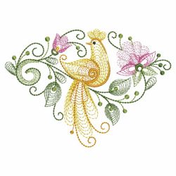Rippled Floral Birds 05(Sm) machine embroidery designs