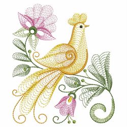 Rippled Floral Birds 06(Lg) machine embroidery designs