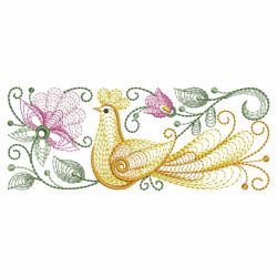 Rippled Floral Birds 07(Lg) machine embroidery designs