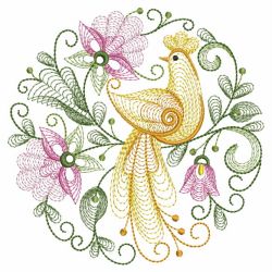 Rippled Floral Birds 08(Md) machine embroidery designs