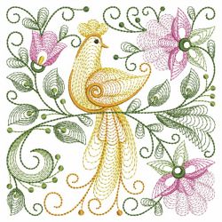 Rippled Floral Birds 10(Md) machine embroidery designs