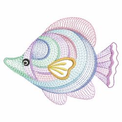 Rippled Tropical Fish 03(Lg) machine embroidery designs