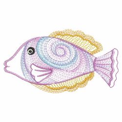 Rippled Tropical Fish 05(Lg) machine embroidery designs
