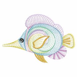 Rippled Tropical Fish 08(Lg) machine embroidery designs