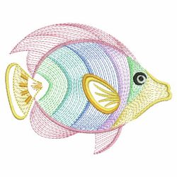Rippled Tropical Fish 10(Lg) machine embroidery designs
