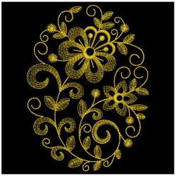 Golden Rippled Flowers 02(Lg) machine embroidery designs