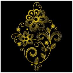 Golden Rippled Flowers 03(Md) machine embroidery designs