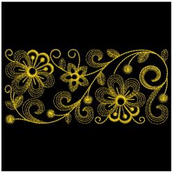 Golden Rippled Flowers 04(Md) machine embroidery designs