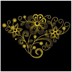 Golden Rippled Flowers 05(Md) machine embroidery designs