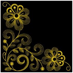 Golden Rippled Flowers 06(Sm) machine embroidery designs