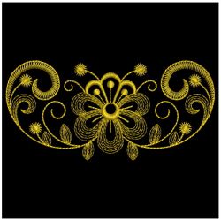 Golden Rippled Flowers 08(Md) machine embroidery designs