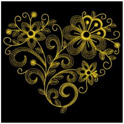 Golden Rippled Flowers 09(Sm) machine embroidery designs