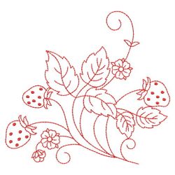 Redwork Yummy Strawberries(Md) machine embroidery designs