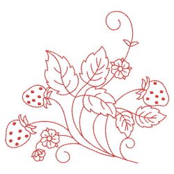 Redwork Yummy Strawberries 01(Lg) machine embroidery designs