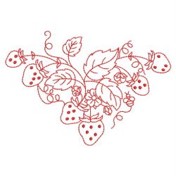 Redwork Yummy Strawberries 02(Sm) machine embroidery designs