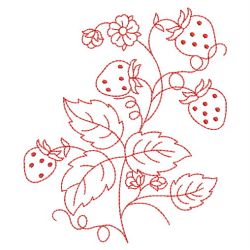Redwork Yummy Strawberries 03(Lg) machine embroidery designs