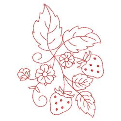 Redwork Yummy Strawberries 06(Sm) machine embroidery designs