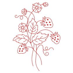 Redwork Yummy Strawberries 07(Sm) machine embroidery designs