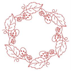 Redwork Yummy Strawberries 08(Lg) machine embroidery designs