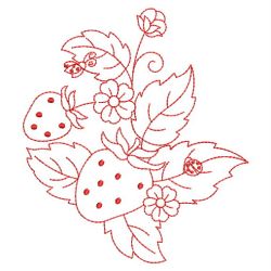 Redwork Yummy Strawberries 10(Sm) machine embroidery designs