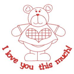Redwork Valentine Bears 01(Md) machine embroidery designs