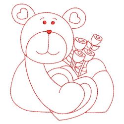 Redwork Valentine Bears 04(Md) machine embroidery designs