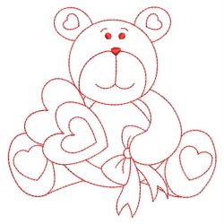 Redwork Valentine Bears 05(Lg) machine embroidery designs