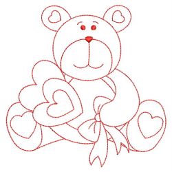 Redwork Valentine Bears 05(Md) machine embroidery designs