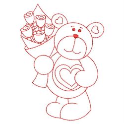 Redwork Valentine Bears 06(Sm) machine embroidery designs