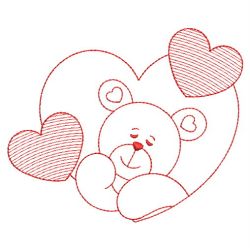 Redwork Valentine Bears 07(Md) machine embroidery designs