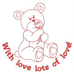 Redwork Valentine Bears 08(Sm) machine embroidery designs