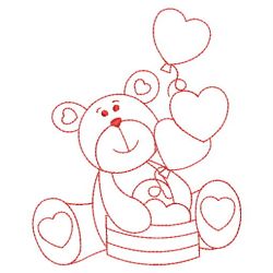 Redwork Valentine Bears 09(Lg) machine embroidery designs