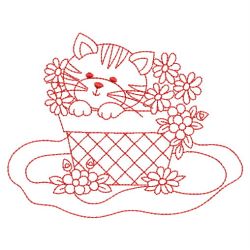 Redwork Garden Kitty 02(Lg)