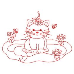 Redwork Garden Kitty 07(Lg)