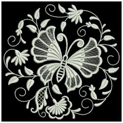 White Work Butterflies 03(Lg) machine embroidery designs