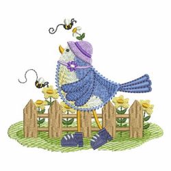 Blue Garden Birds 02 machine embroidery designs