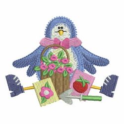 Blue Garden Birds 06 machine embroidery designs