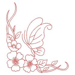 Redwork Dancing Butterflies 02(Sm) machine embroidery designs