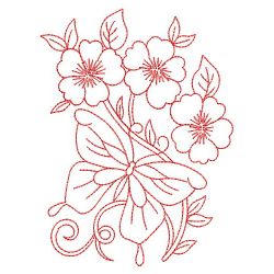 Redwork Dancing Butterflies 04(Md) machine embroidery designs