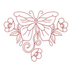 Redwork Dancing Butterflies 05(Md) machine embroidery designs