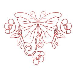 Redwork Dancing Butterflies 05(Sm) machine embroidery designs