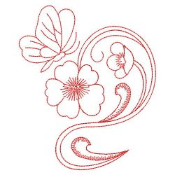 Redwork Dancing Butterflies 07(Lg) machine embroidery designs