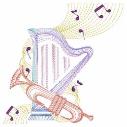 Rippled Music Notes 07(Lg) machine embroidery designs