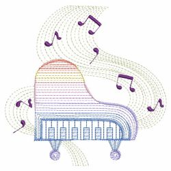 Rippled Music Notes 10(Md) machine embroidery designs