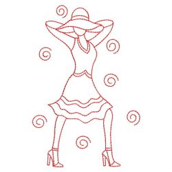 Redwork Fashion Girls 08(Md) machine embroidery designs