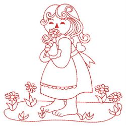 Redwork Country Girls 10(Sm) machine embroidery designs