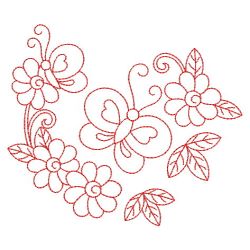 Redwork Dancing Butterflies 2 02(Sm) machine embroidery designs