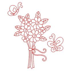 Redwork Dancing Butterflies 2 03(Md) machine embroidery designs